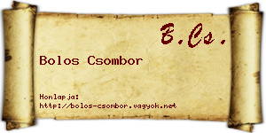 Bolos Csombor névjegykártya